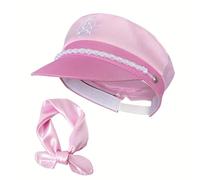 Pink Sailor Hat & Scarf Costume Set - Adjustable Captain's Hat With Marine Corps & Naval Style Design | Adult Women's Yacht, Halloween & Party Accessory | Lightweight, Comfortable, Great For Photos &
