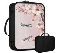 Pink Sakura Butterfly Bible Bag Large Bible Case Cover for Women Men, Multi-Functional Church Bag Bible Protector with Handle Zippered Pocket Christian Gift Bible Study Supplies