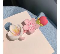 Pink Sakura Peach Blossom Hairpins, Flower Stamens Lotus Tulip Hair Clip Hair Rope Hair Accessories For Women Girls Gift