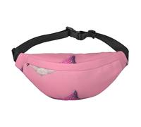Pink Sand Beach Travel crossbody waist bag, suitable for sports, running, cycling, traveling, fishing boys large waist bag,