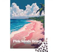 Pink Sands Beach Bahamas Jigsaw Puzzle for Adults, 1000 Pieces, 52x38cm/1000pcs, Screen-Free Activity, Relaxing Indoor Time And Time at Home