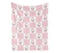 Pink Santa Claus Blanket, Christmas Winter Holiday Blanket for Girls Child Baby, All Season, 60 x 50 in
