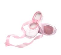 Pink Satin Ballet Shoes for Girls Silk Ballet Dance Slipper Leather Split Sole Ballet Flats School Ballroom Dance Shoes Basic Professional Practice Outfit Size 12