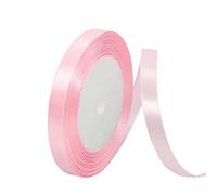 Pink Satin Ribbon 10mm, 22M Solid Colors Fabric Pink Ribbon for Crafting, Gift Wrapping, Balloons, DIY Sewing Project, Hair Bows, Xmas, Valentine, Presents Bouquets Floral Wedding & Cake Decoration
