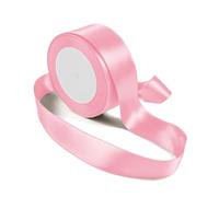 Pink Satin Ribbon 25mm for Giftwrapping 22M, Ribbons for Crafting, Wide Polyester Fabric for Cake, Balloons, Christmas Decorations, Craft, Hair Bows,Wedding Party Home Decor