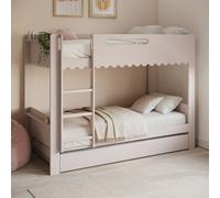 Pink Scalloped Triple Sleeper Bunk Bed with Trundle Gracie