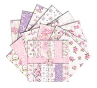 Pink Scrapbook Paper 11.8x11.8 Inch, 24 Sheets Double-Sided Bow & Rose Patterns for Junk Journals, Card Making, Photo Albums | Floral Decoupage Craft Supplies (Pink Rose, 11.8×11.8)