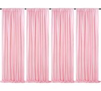 Pink Sequin Backdrop Drapes 4 Panels 2FTx8FT Glitter Backdrop Curtains for Wedding Party Stage Decorations