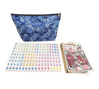 Pink Set 0.9-inch American Mahjong Game 166 Thickened Mini Mahjong Set Mah-Jongg Tiles Bag Mahjong Tile Set 24