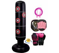 (Pink Set) Kids Inflatable Punching Bag Target Freestanding