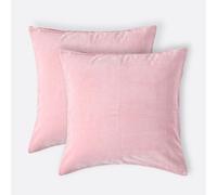 (Pink) Set of 2 Velvet Cushion Covers, 40 x 40 cm
