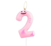Pink Shark Candles, Number 2 Birthday Candles,Shark Party Toppers for Cake,2nd Happy Birthday Candle,Shark Theme Party Decorations for Boy Girl Baby