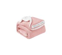 (Pink -Sherpa Fleece) King Sherpa Fleece Blanket Throw Bed Sofa Couch UK