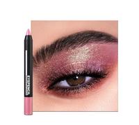 Pink Shimmer Eyeshadow Pencil Cream Eye Shadow, Gold Glitter Eyeshadows Stick Crayon Brightener Pen, Smooth Shiny Highly Pigmented Easy to Apply Eye Make up