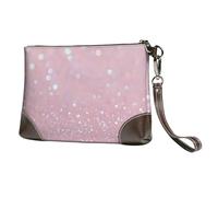 Pink Shine Leather Clutch Bag for Women, Galaxy Abstract Wristlet Purse with Detachable Strap Evening Handbag, Ladies Long Wallet for Wedding Party Travel Business