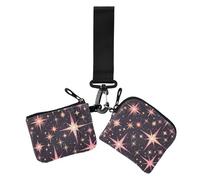 Pink Shiny Octet Women's Dual Wallets Business Card Cases Large Capacity Coin Purse Wallet Bag with Zipper Coin Pocket for Ladies 2 Packs, Pink shiny octet, One Size, Casual
