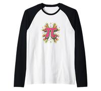 Pink Shooting Star Pi - Kawaii Math Science Art Raglan Baseball Tee