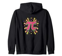 Pink Shooting Star Pi - Kawaii Math Science Art Zip Hoodie