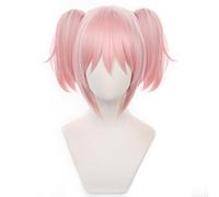 Pink Short Cosplay Wig Double Tiger Clip Ponytail for Women MEN Halloween Comic Con, Cos Anime Party Replacement Wigs