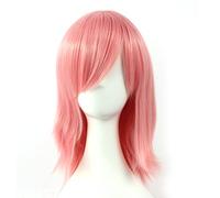 Pink Short Straight Wig Haruno Sakura Shimizu Raikou Sakura Kasugano Shugo Chara for Halloween Party Cosplay Wigs (Disposable)