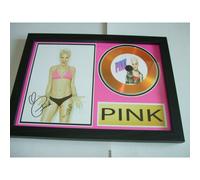pink signed gold disc display
