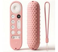 Pink Silicone Cover Case for Google TV Streamer 4K Google TV (4K) Voice Remote 2024 Remote Cover Anti-Slipping Silicone Case