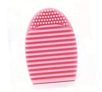 Pink Silicone Makeup Brush Cleaner - Egg-Shaped Quick Cleaning Tool With Textured Surface(1pc)