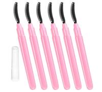 Pink Silicone Mascara Brush with Cover 6pcs for Eyelashes and Brows | Silicone Bristles, Even Application, Clumping Control, Travel Use, Spare for Cosmetology Students and Artists
