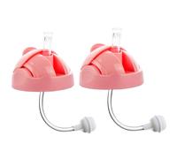 Pink Silicone Straw Sippy Cup Lid Compatible with Boon Nursh Bottles, Conversion Straw Top for Boon Nursh Bottles, 2 Count