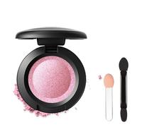 Pink Single Color Glitter Eyeshadow with Brush, Shimmering Pressed Powder, Highly Pigmented Sparkly Pink Eyeshadow for Girls Women, Waterproof and Long-Lasting, for Party, Stage Looks