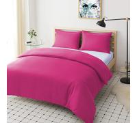 (Pink, Single) Plain Duvet Cover Single Double King Bed Set Quilt