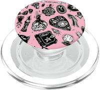 Pink Skull Ouija Book Cat Candle Pop Sockets Grip Stand PopSockets PopGrip for MagSafe