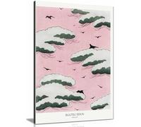 Pink Sky Framed Canvas Print, Pictures for Home Walls, Bedroom, Living Room & Bathroom Decor 31x20cm (12x8in)