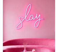 Pink Slay Neon Sign for Party 21.5x32 cm