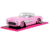 JADA Pink Slips 1:24 1957 Chevy Corvette Die-Cast Car w/Base, Toys for Kids and Adults