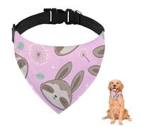 Pink Sloth Bunny Dog Bandana With Adjustable Strap D Ring Dog Scarf Pet Bibs Triangle Cat Scarves Pet Accessories for Dogs Puppy Dogs Cats Decor Machine Washable