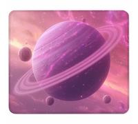 Pink Small Mouse Mat 300x250mm Gaming Mouse Pad Planet, Non-Slip Rubber Base, Waterproof Surface, Stitched Edges Mousemat, Compatible with Laser and Optical Mice Wear-Resistant, Gifts for Men O-6121