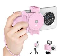 Pink Smartphone Hand Grip Holder Stabilizer for Selfie Vlog Video Recording Compatible with iPhone 14 13 12 11 XS X XR 8+ 8 7+ 7 6S+ 6S Galaxy Mate MI PIXEL Mobile