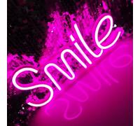 Pink Smiley Face LED Neon Sign, USB/Battery DualUse, Gift, Christmas, Send Children, Friends, Lovers, Energy Saving, Light, Safe And Stable, Can Be Flat Or Hung On The Wall