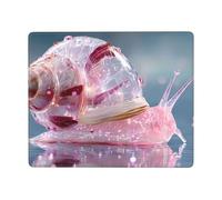 Pink Snail Non-Slip Mouse Pad Seven by Nine Inch Horizontal Design for Office Gaming and Laptop Use