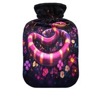 Pink Snake Fire Cool Cute hot Water Bottle with Soft Cover, 1L hot compresses for The Body for Arthritis, Arthritis
