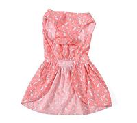 PINK SOFT LIGHTWEIGHT ELEGANT PUPPY DRESS ROUND NECK SLEEVELESS CUTE DOG DRESS FOR DAILY PARTY PHOTO (M)