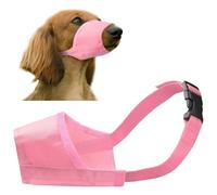 Pink Soft Nylon Dog Pet Puppy Muzzle 7 Sizes Adjustable Head Strap Prevent Chewing Biting Stop Barking Mask Mouth Cover Size 7