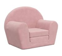 Pink Soft Plush Sofa Bed with Removable Cover, 57 x 90 x 45 cm, 2-in-1 Children's Chair and Mini Sofa Bed for Playing, Sleeping, Reading in the Nursery
