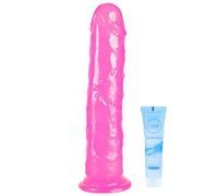 Pink Soft Realistic Dildo,Jelly Dong Stimulator with Strong Suction Cup for Hands-Free Play, Lifelike Penis Adult Sex Toy for Women G Spot and Anal Play (Pink, 6.7inches) S