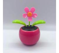 Pink Solar Dancing Flower Car Dashboard Decorations - Funny Solar Powered Dancing Flower Pot Car Ornaments Flower Swinging Toy for Car Decor, Funny Gifts for Friends