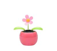 Pink Solar Dancing Flower Car Dashboard Decorations - Funny Solar Powered Dancing Flower Pot Car Ornaments Flower Swinging Toy for Car Decor, Funny Gifts, Solar Powered Toys