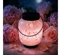 Pink Solar Led Glass Lantern Outdoor Hanging Garden Table Light Decorative Lamp