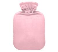 Pink Solid Color Pure Plain Travel hot Water Bottle with Soft Cover, 2L hotwater Bag for Pain Relief, Hot and Cold Therapies, Bolsa de calor para Dolor Menstrual