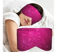 Pink Sparkly Glitter, Sleep Mask for Home Travel, Full Eye Covers Light Blocking Eye Mask Sleep Eye and Ear Muffs